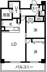 アーバンパーク日吉 2LDKの間取図画像