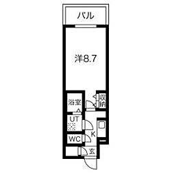 ファステート葵桜通リブレ 1Kの間取図画像