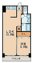 泉ロイヤルビル 1LDKの間取図画像