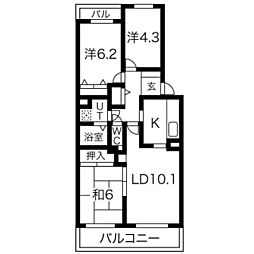 パーク・ノヴァ徳川園 3LDKの間取図画像