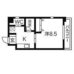E-House 1Kの間取図画像