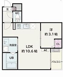Jack sambanIV 1LDKの間取図画像