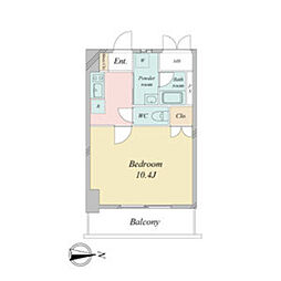 BSRESIDENCESAKAE 1Kの間取図画像