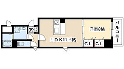 ウィステリア 1LDKの間取図画像