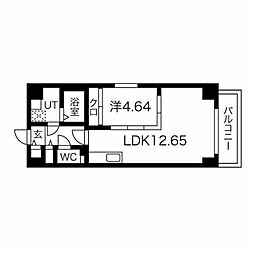 グランデューク松原クオーレ 1LDKの間取図画像