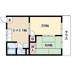 アネックス鬼頭 2DKの間取図画像