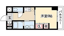 エグゼ原 1Kの間取図画像