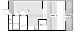 昭和ビル 1Kの間取図画像