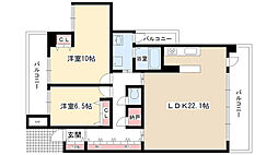 東山公園レジデンス 2LDKの間取図画像