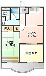 サンシャイン香久山 2LDKの間取図画像
