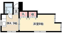 平和ハイム 1DKの間取図画像