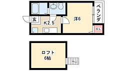 コンパートハウス上飯田 1Kの間取図画像
