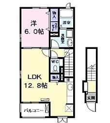 プラシードN 1LDKの間取図画像