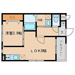 MoveSannoeast 1LDKの間取図画像