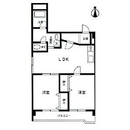 メゾン武田 2LDKの間取図画像