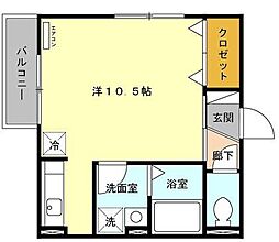 サン・ミッシェル ワンルームの間取図画像