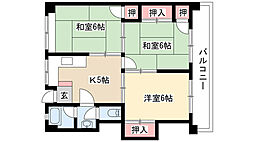 今枝マンション 3Kの間取図画像