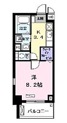 ノイグランツD 1Kの間取図画像