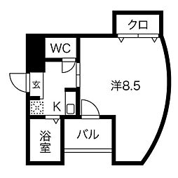 マリオン吹上ビル 1Kの間取図画像