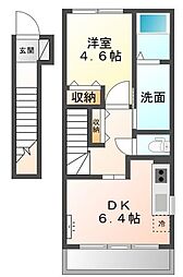メリーシャトレーン 1DKの間取図画像