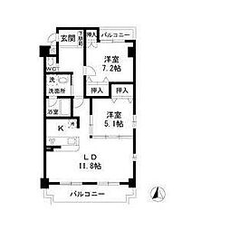 グレース17 2LDKの間取図画像