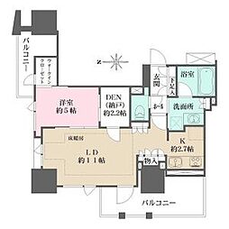 プラウドタワー名駅 1SLDKの間取図画像