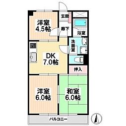 白砂ヒルズ 3DKの間取図画像