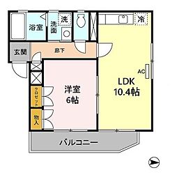 メゾンドエリシオン 1LDKの間取図画像