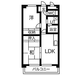 ヴィラジュリア 2LDKの間取図画像