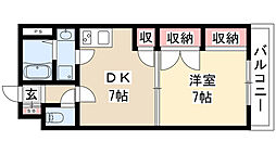 久屋グリーンビル 1DKの間取図画像