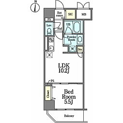 新栄アイサンメゾン 1LDKの間取図画像