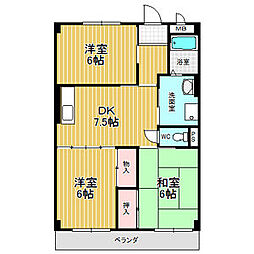 メゾン晃梅 3DKの間取図画像