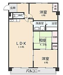 オオタかなれ川ハイツ 3LDKの間取図画像