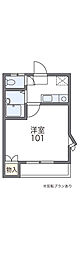 レオパレススピッツ1 1Kの間取図画像