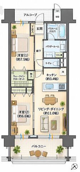 間取りを拡大表示