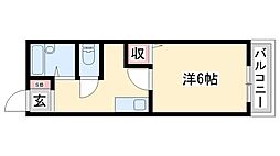 ベルセゾンミキ 1Kの間取図画像