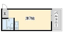 サンパレス神爪 ワンルームの間取図画像