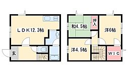 メゾネット土山C 3LDKの間取図画像