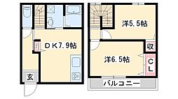 Young Frau(ユングフラウ) 2DKの間取図画像