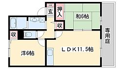 グランドソレイユ 2LDKの間取図画像