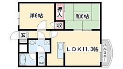 フォルトゥーナ 2LDKの間取図画像