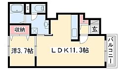 ヴィラ・スタシオン 1LDKの間取図画像