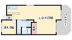第2サンライフ 1LDKの間取図画像