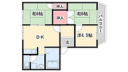 ユートピアエイト 2DKの間取図画像