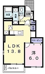 ミルメルシィ 1LDKの間取図画像