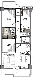 朝日クレス・パリオ門前仲町東館 3LDKの間取図画像