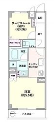 シャンボール柿の木坂 1LDKの間取図画像