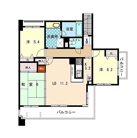 3LDK、価格3290万円、専有面積71.75m2、バルコニー面積16.37m2 2026年2月リフォーム施工!