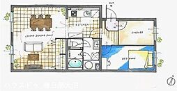 春日部ハウス2号棟 2LDKの間取図画像