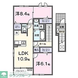 アーバンクレストール 2LDKの間取図画像
